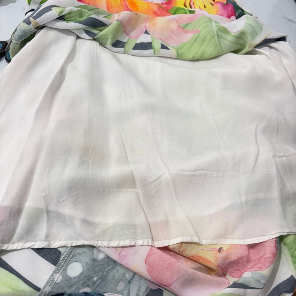 Cartise 16 Tropical Floral Midi Dress Bright Hibiscus Print Sleeveless Summer - Picture 13 of 15